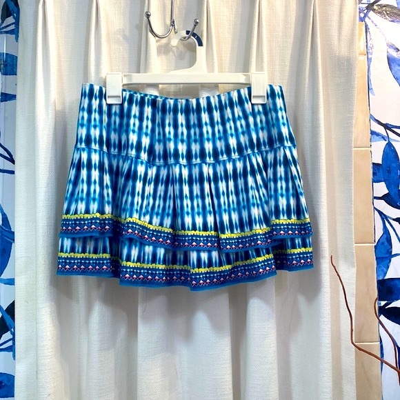 Lucky in Love Pants - Lucky in Love Tie Dye Geometric Print Polyester and Spandex Tennis Skort Size L